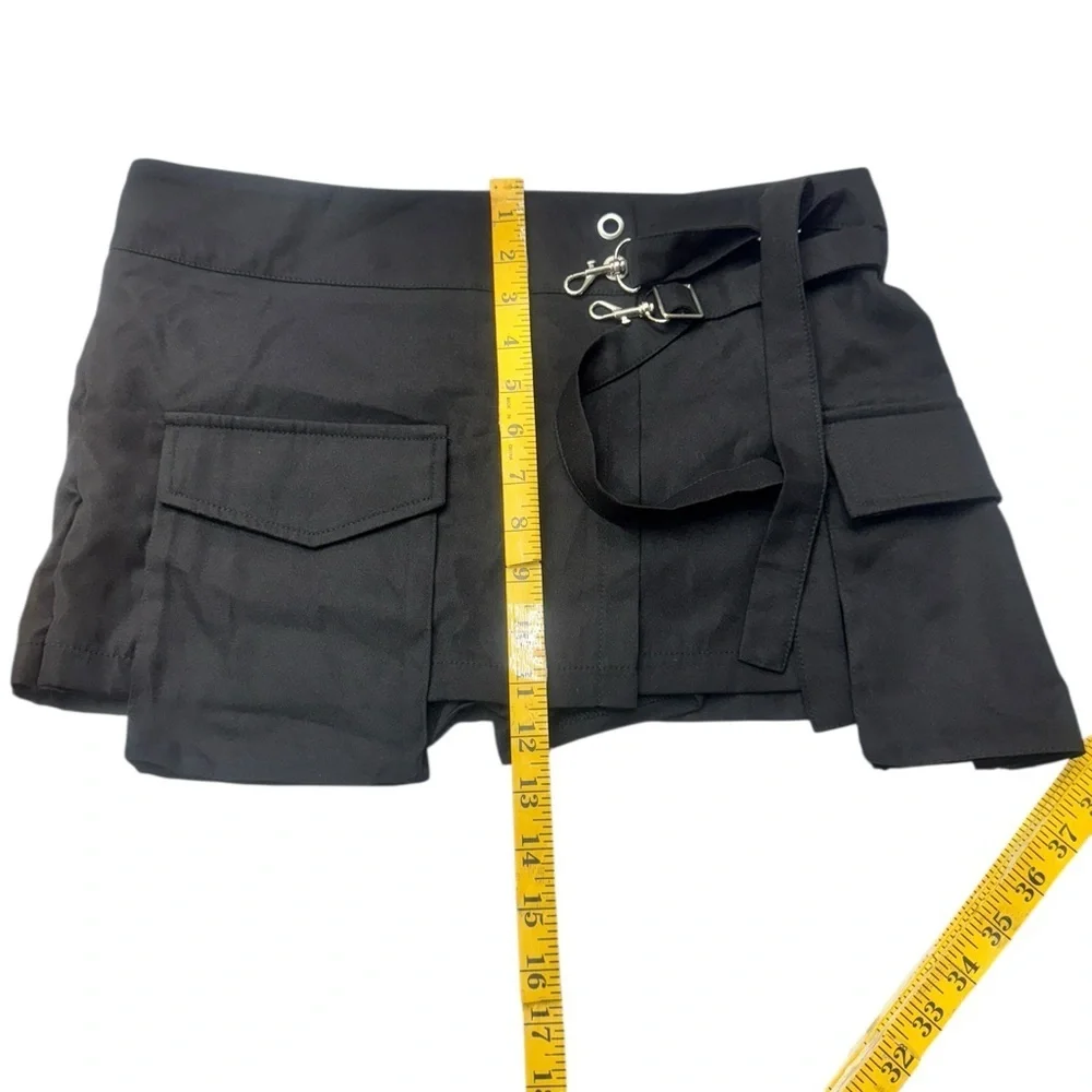 SHEIN Black Mini Skirt with Buckle Accents